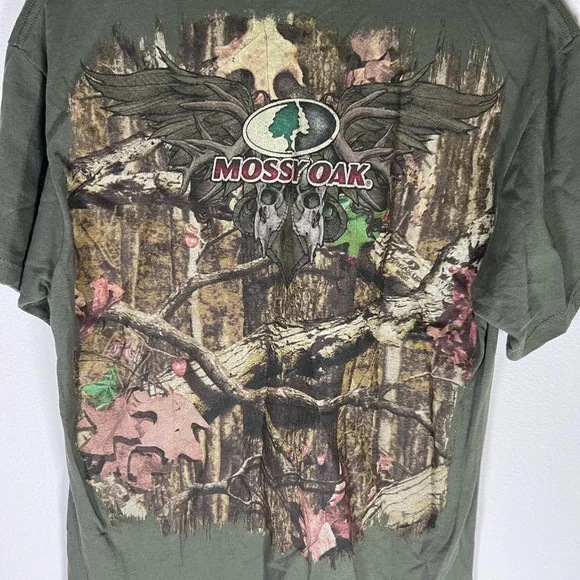Mossy Oak Green Outdoor Graphic T-Shirt Men Size M - Picture 3 of 4